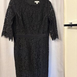 Eva Mendes Elegant Black Lace Dress